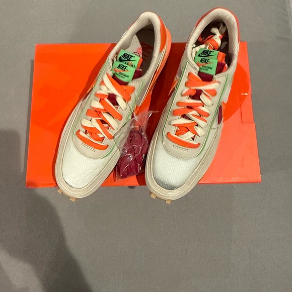 Brand New Sz 10 Sacai x Clot x LDWaffle ‘Net Orange Blaze’ Nike Sneakers w/ Box - Picture 1 of 6